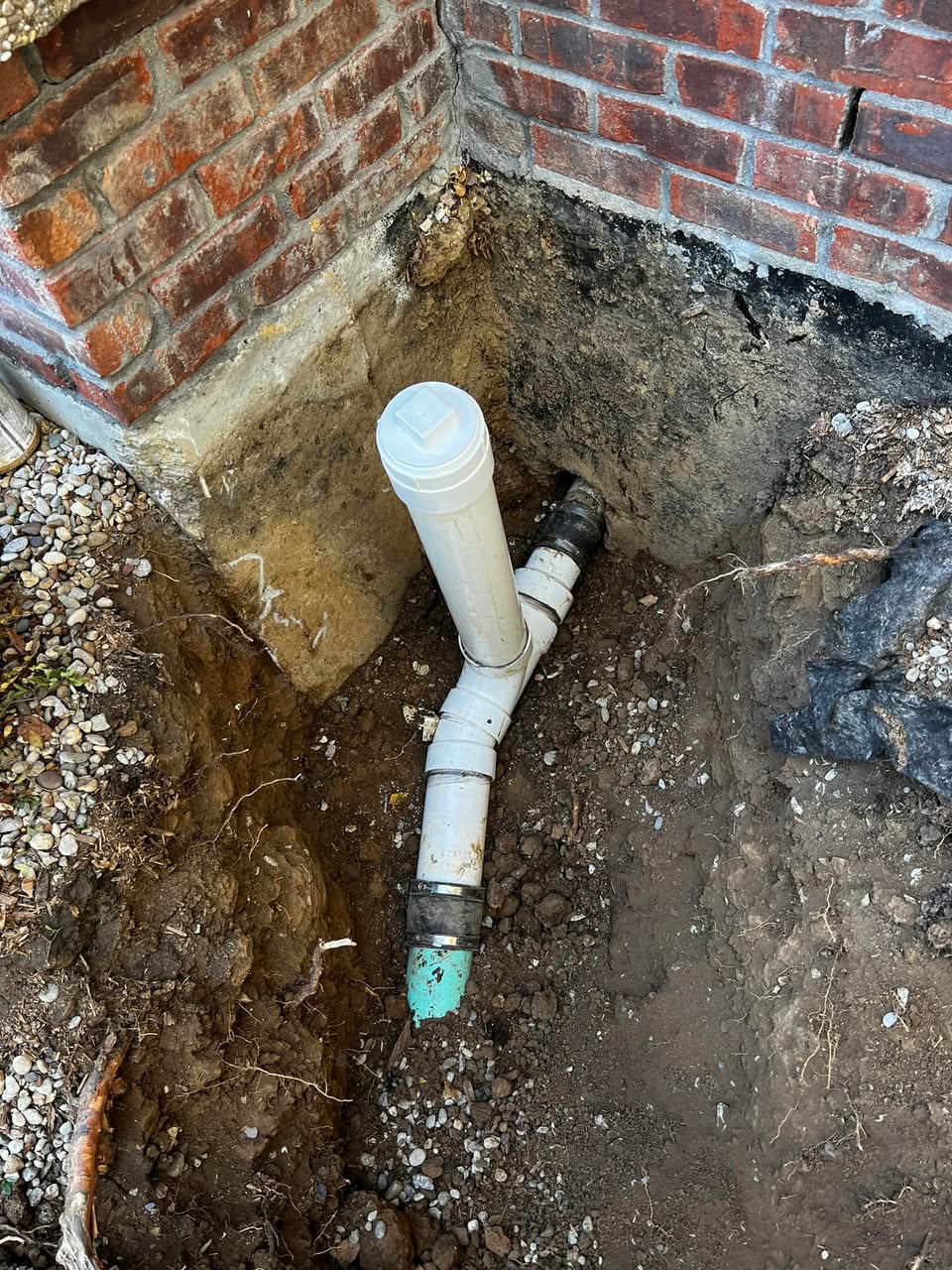 The pipe repair is complete. A brand new pipe is in place.