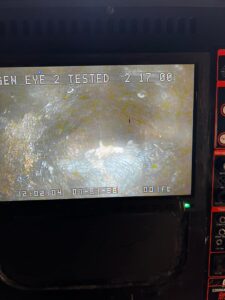 Sewer line inspection video screen Sewer line inspection video screen